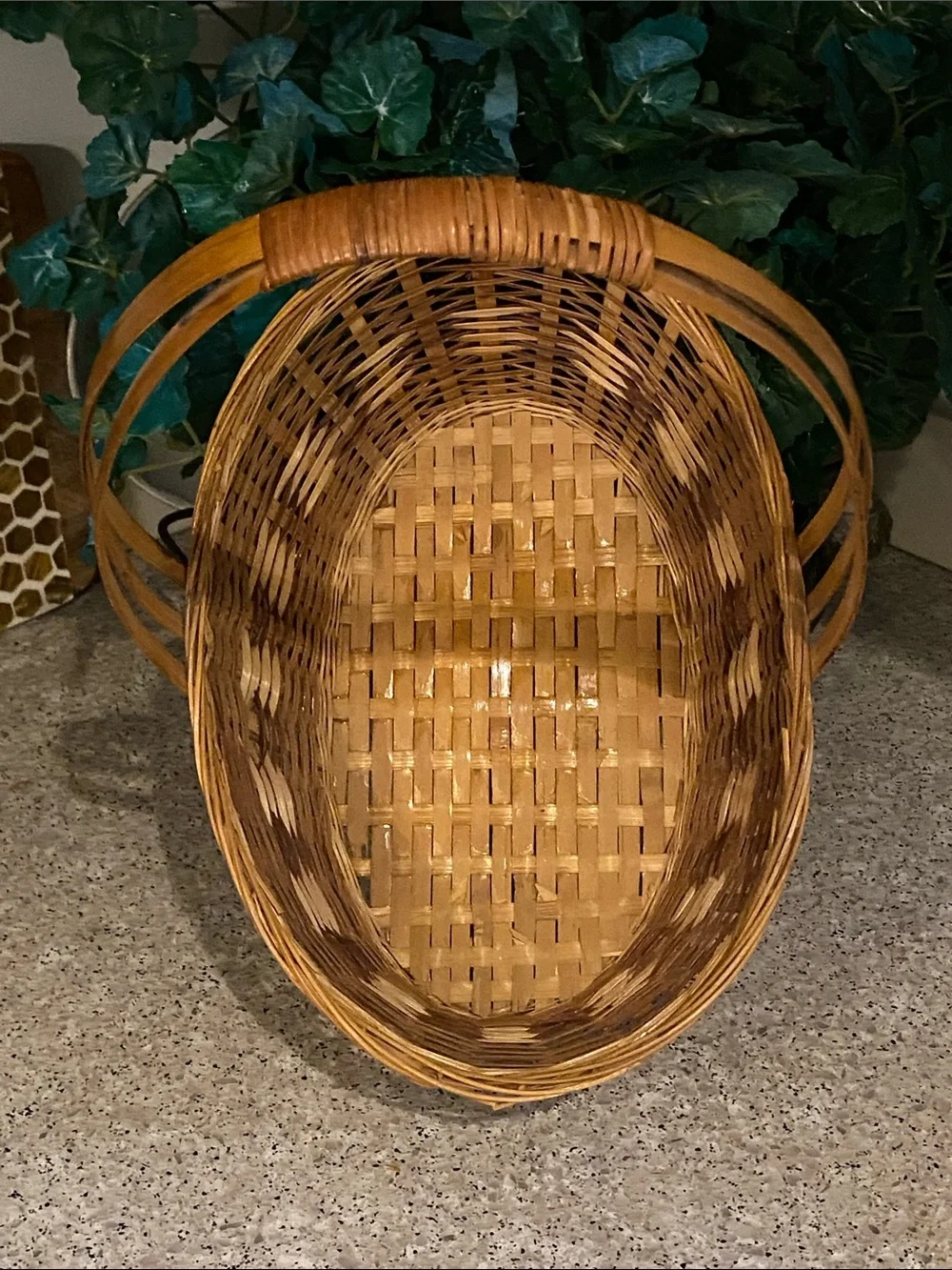 2 Handwoven Vintage Baskets w/Handles